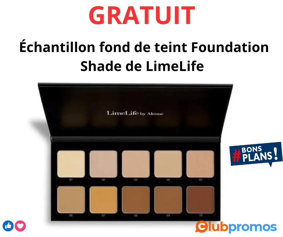 Échantillon gratuit du fond de teint Foundation Shade de LimeLife Révélez votre éclat naturel .png
