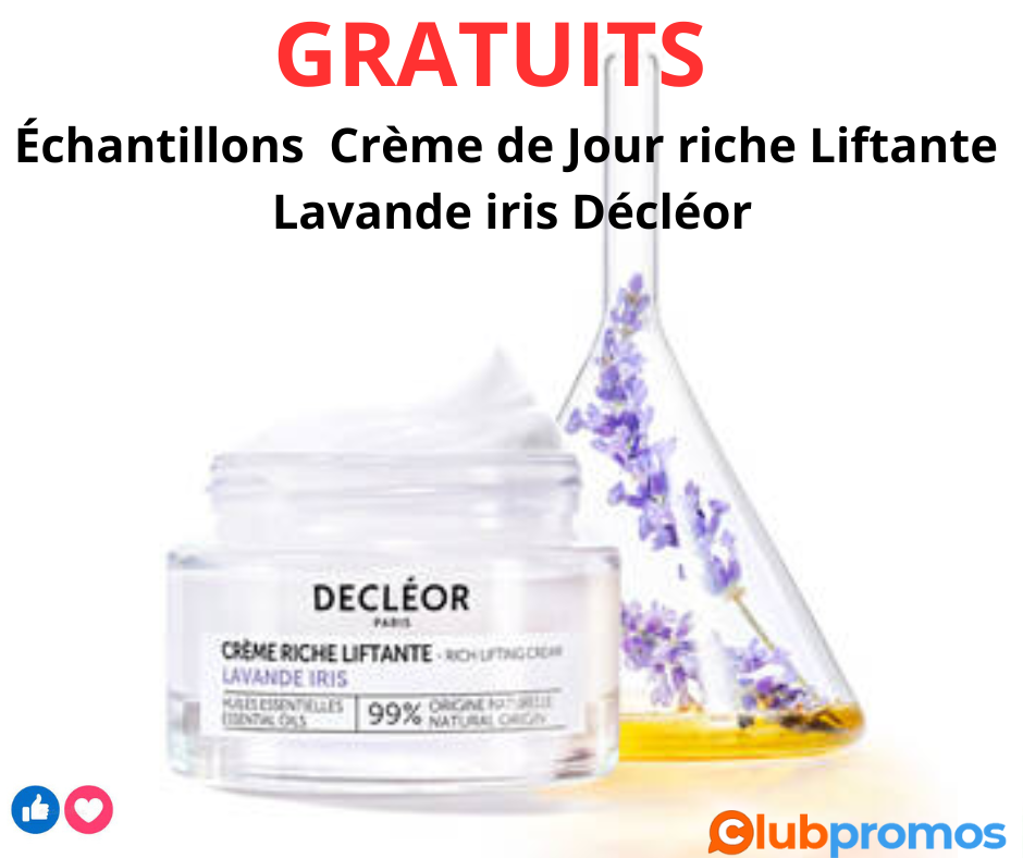 Échantillons Crème de Jour riche Liftante Lavande iris Décléor.png