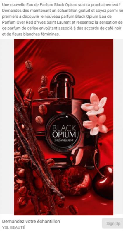Échantillons du parfum Black Opium Over Red Yves Saint Laurent - Clubpromos.png