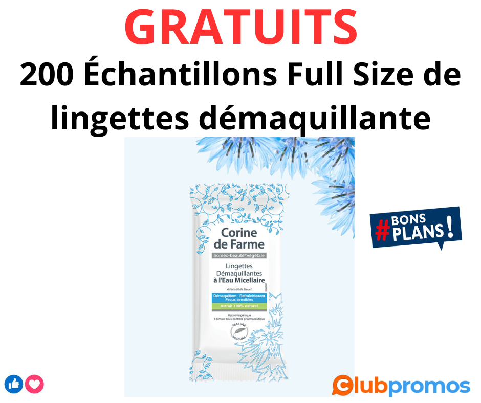 Échantillons Gratuits 200 Full Size de lingettes démaquillantes Corine de Farme à Recevez-le C...png