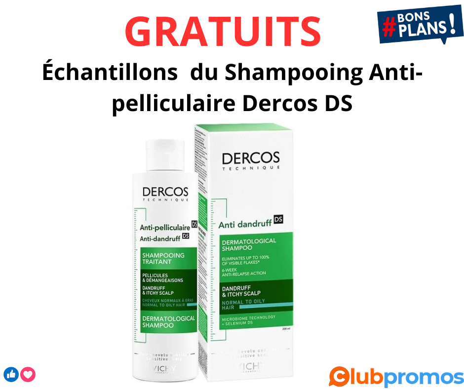Échantillons Gratuits du Shampooing Anti-pelliculaire Dercos DS.png