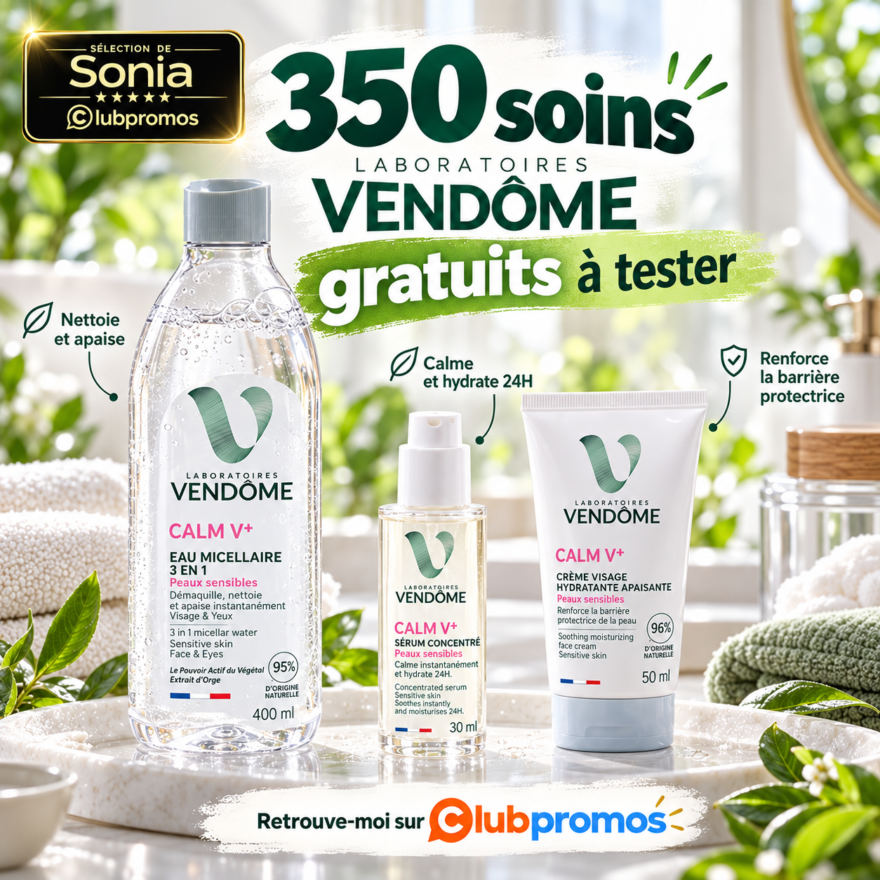 350 soins Laboratoires Vendôme bientôt gratuits à tester sur Sampleo