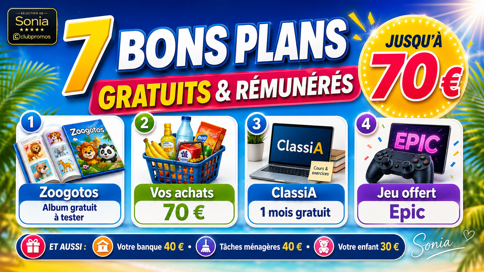 7 bons plans gratuits et rémunérés avec tests produits gratuits, missions jusqu’à 70 €, mois gratuit et jeu offert