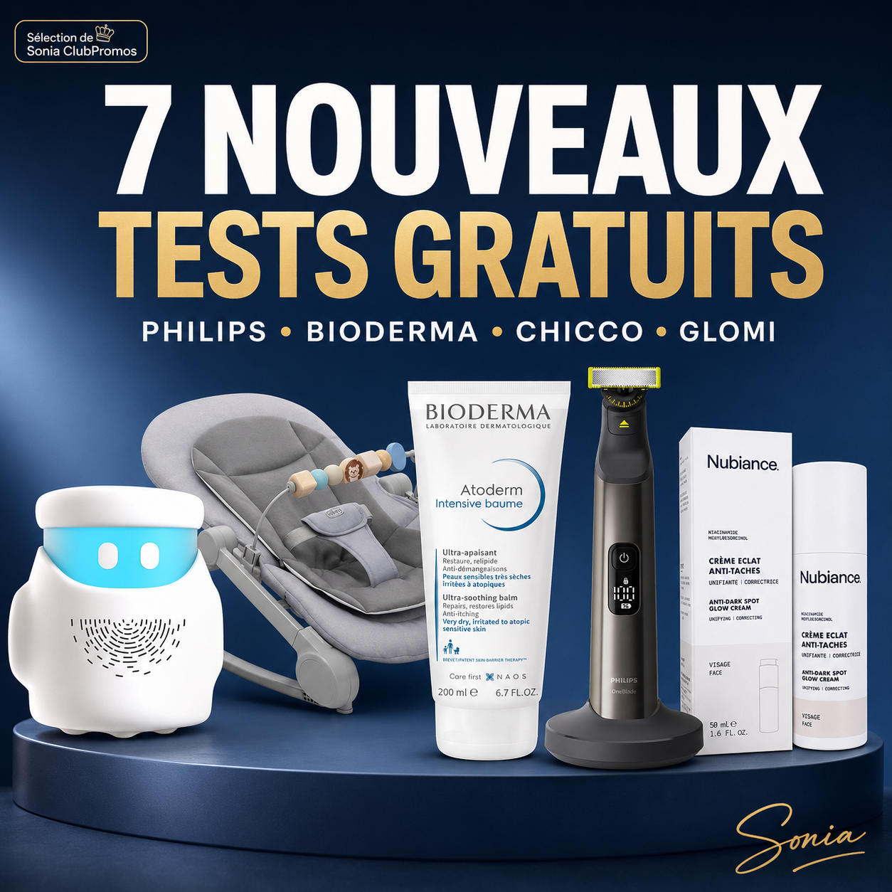 7 nouveaux tests produits gratuits en septembre 2026 avec Philips Bioderma Chicco Glomi Nubiance et JUST