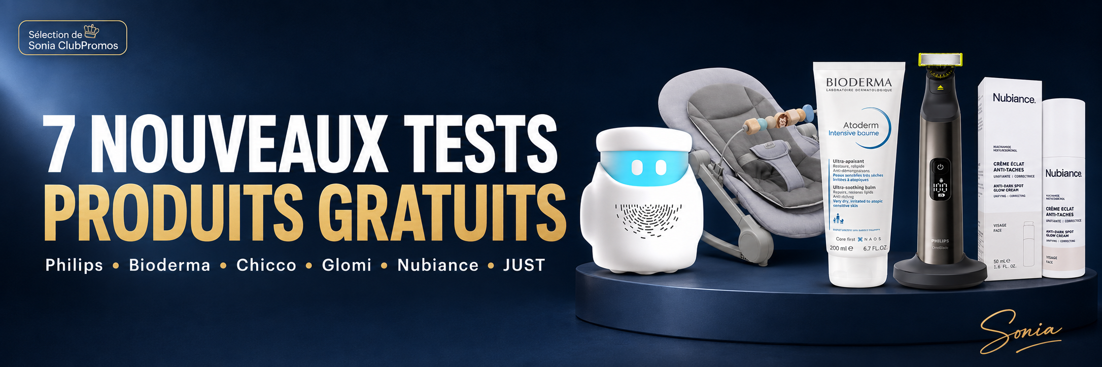 nouveaux tests produits gratuits à tenter avec Philips Bioderma Chicco Glomi Nubiance et JUST