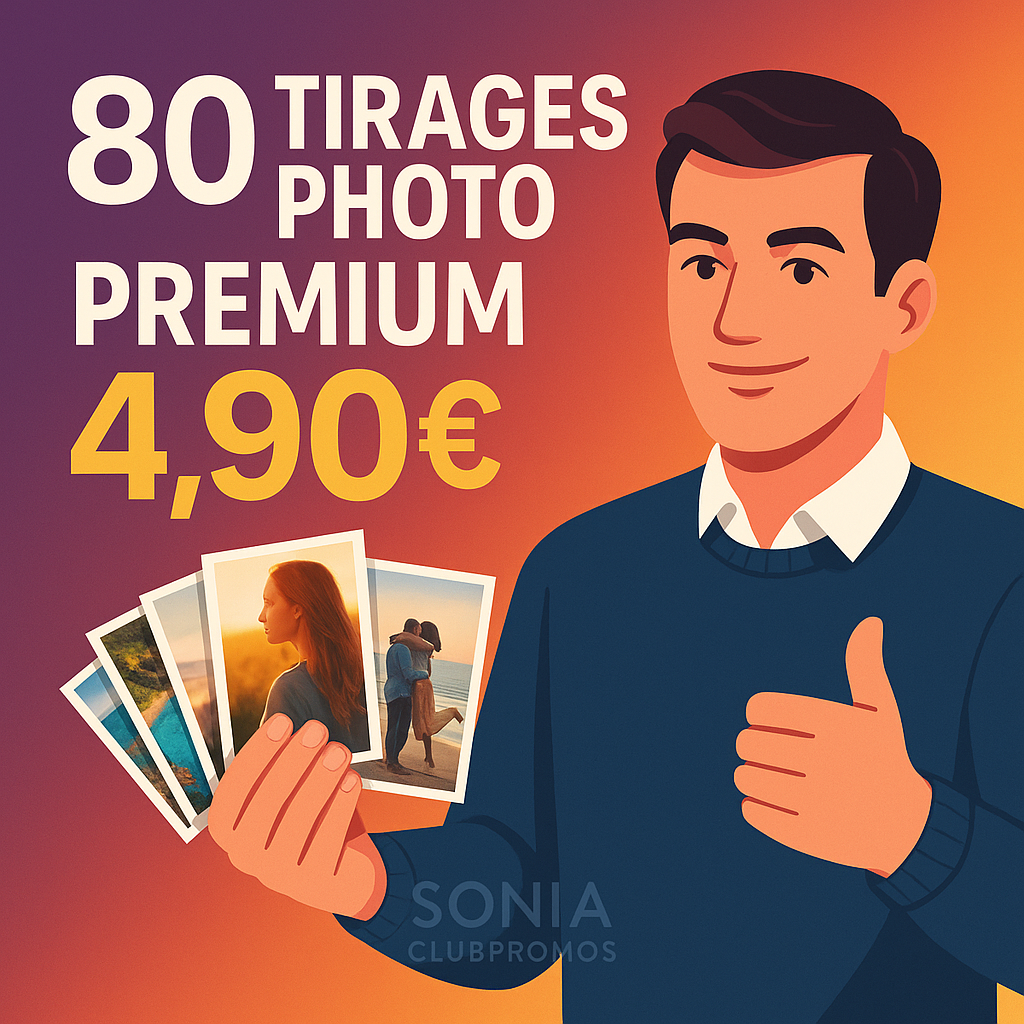 Offre Spéciale Fnac ! 80 tirages photo qualité premium uniquement à 4,90€. Immortalisez vos plus beaux souvenirs pour moins de 5€ !