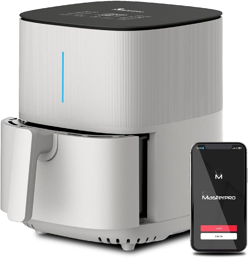  Friteuse à air iRocket 500 MasterPro – 5 L – 12 programmes – Wi-Fi – écran tactile LED – design blanc élégant