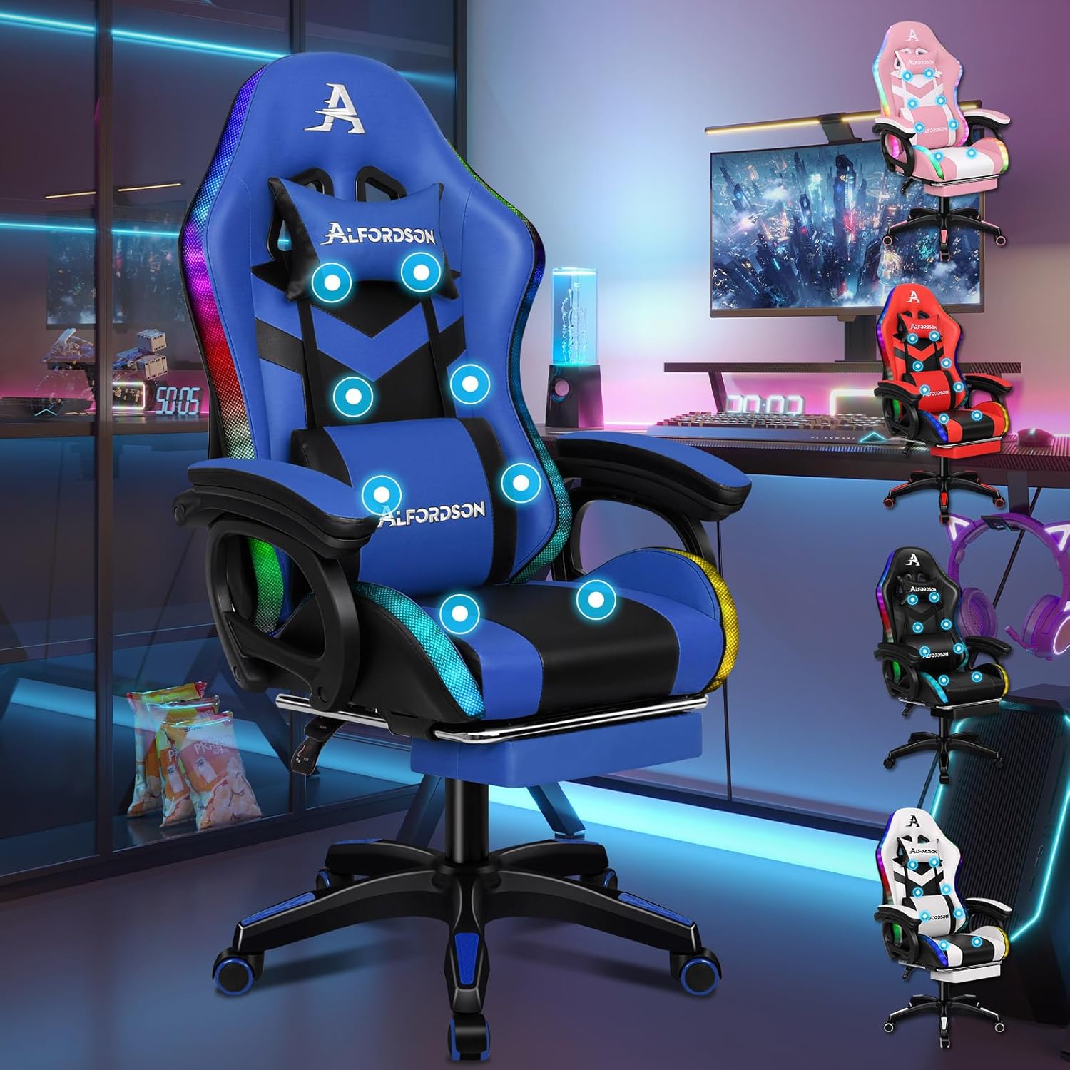 ALFORDSON_Chaise_Gamer_Ergonomique_Massage_8_Points_Bleu.jpg