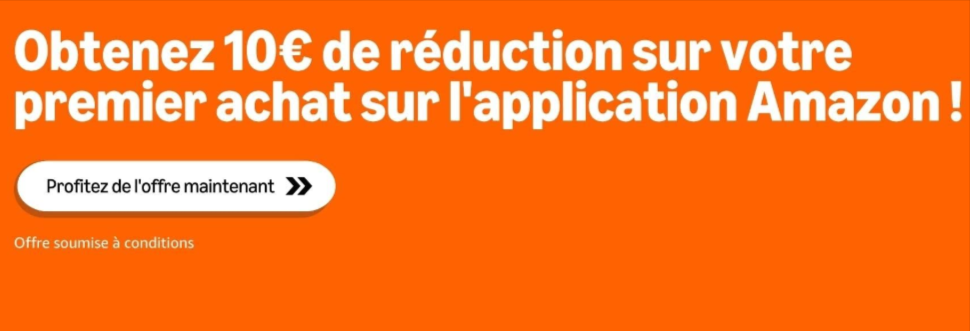  Promo Amazon : –10 € dans l’application pour 50 € d’achats, offre limitée aux clients éligibles, articles vendus par Amazon FR, exclusions applicables