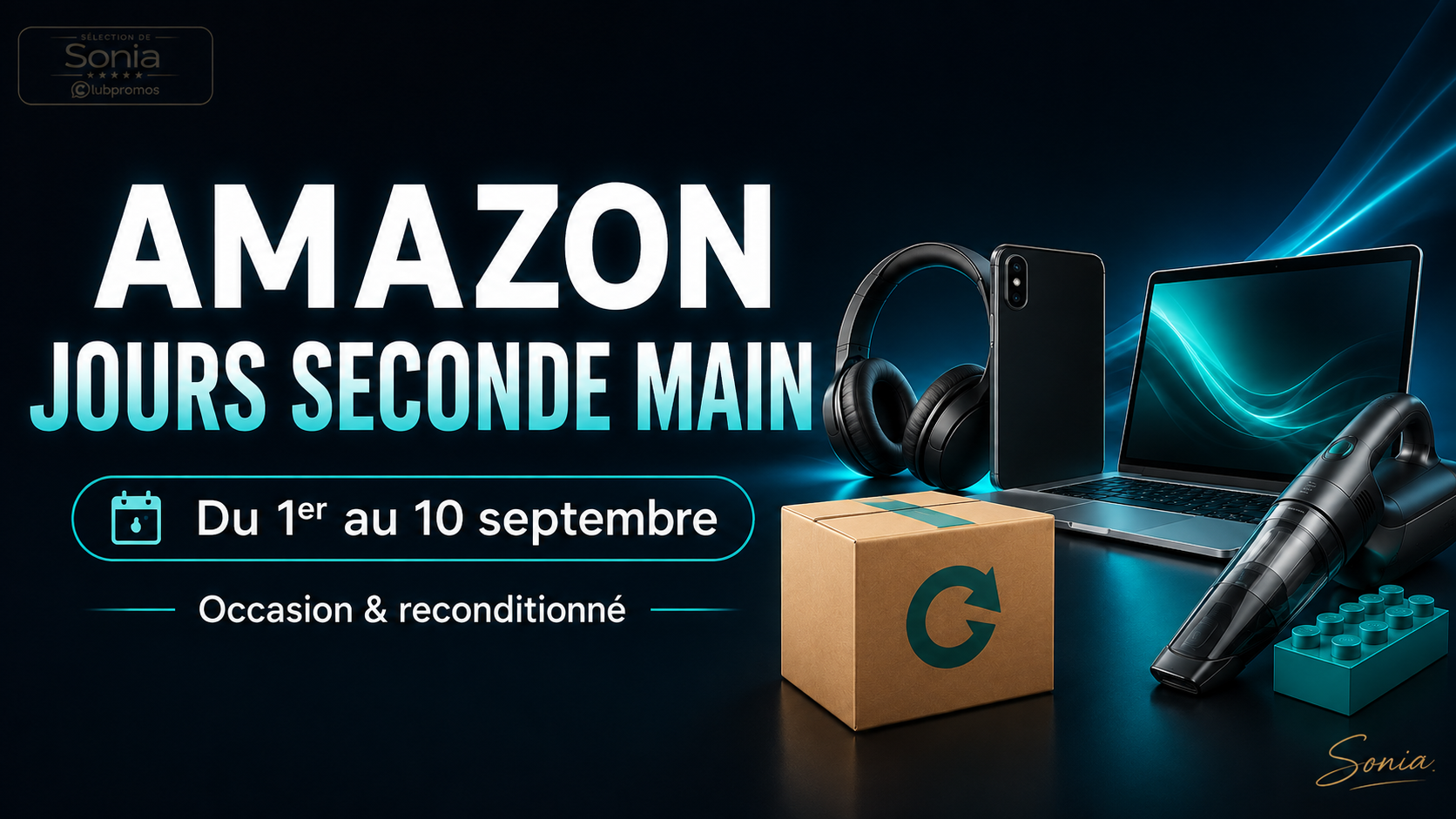 Bannière Amazon Jours Seconde Main 2026 consacrée aux promotions sur l’occasion du 1er au 10 septembre