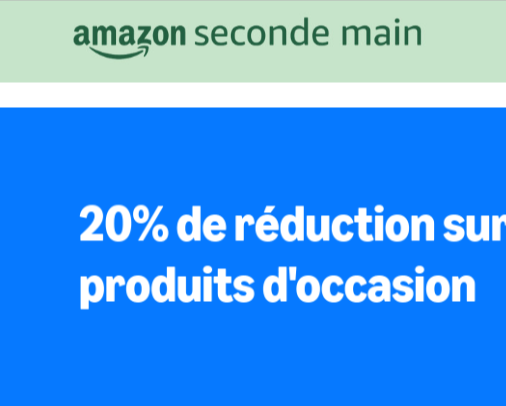  Promotion Amazon Seconde main (Warehouse) – 20% supplémentaires sur une sélection d’articles d’occasion et boîtes ouvertes durant l’événement d’octobre 2025 : high-tech, gaming, maison, et plus, avec retours faciles et garantie légale sur Amazon.fr.