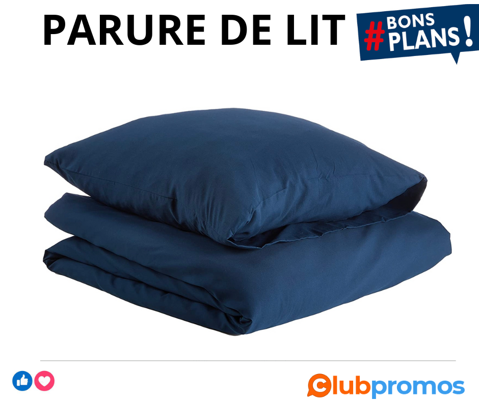AmazonBasics Parure de lit en microfibre, bleu marine, 140 cm x 200 cm65 cm x 65 cm x 1 .png