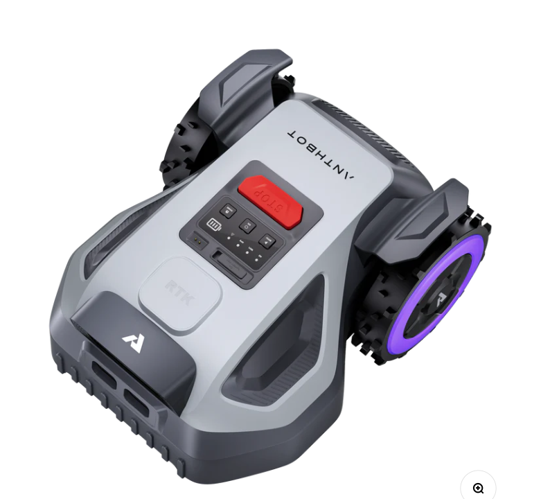ANTHBOT M9 Robot Tondeuse Intelligent 1 000 m², navigation RTK + Dual Vision + 4G, installation sans fil 10 minutes, hauteur de coupe 3-7 cm via app, coupe bord précise, détection IA 1 000+ obstacles, pente 24°, à 599€ sur le site officiel Anthbot.