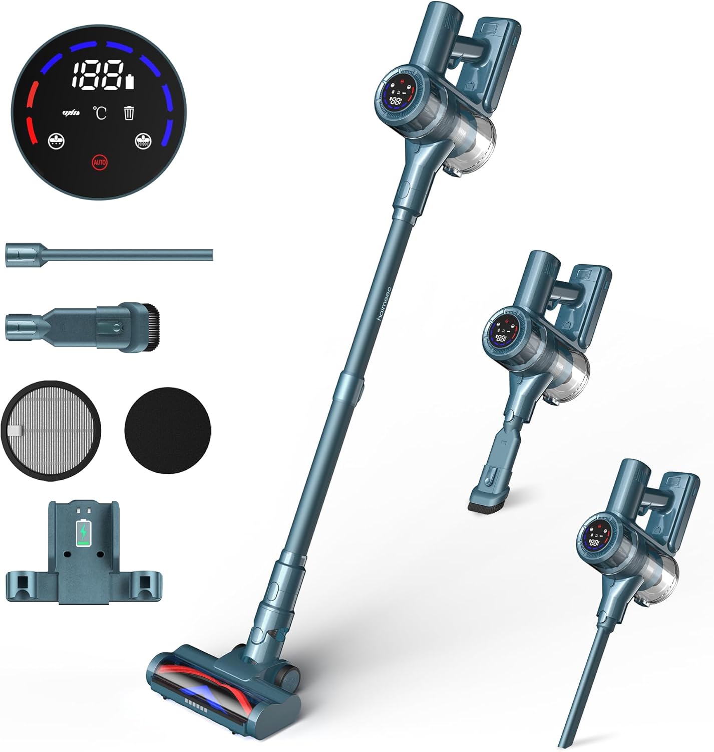  Aspirateur balai sans fil HAIMEEC – 120000 tr/min, filtre HEPA, écran intelligent et autonomie 50 minutes