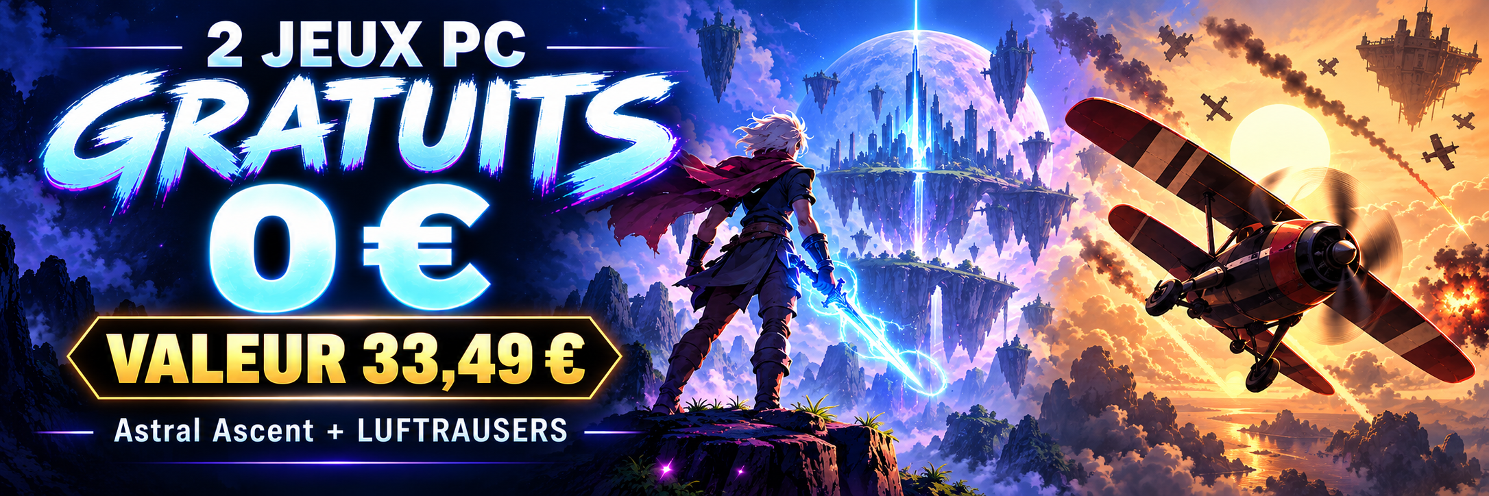 Deux jeux PC gratuits Astral Ascent et LUFTRAUSERS sur Epic Games jusqu’au 17 septembre 2026