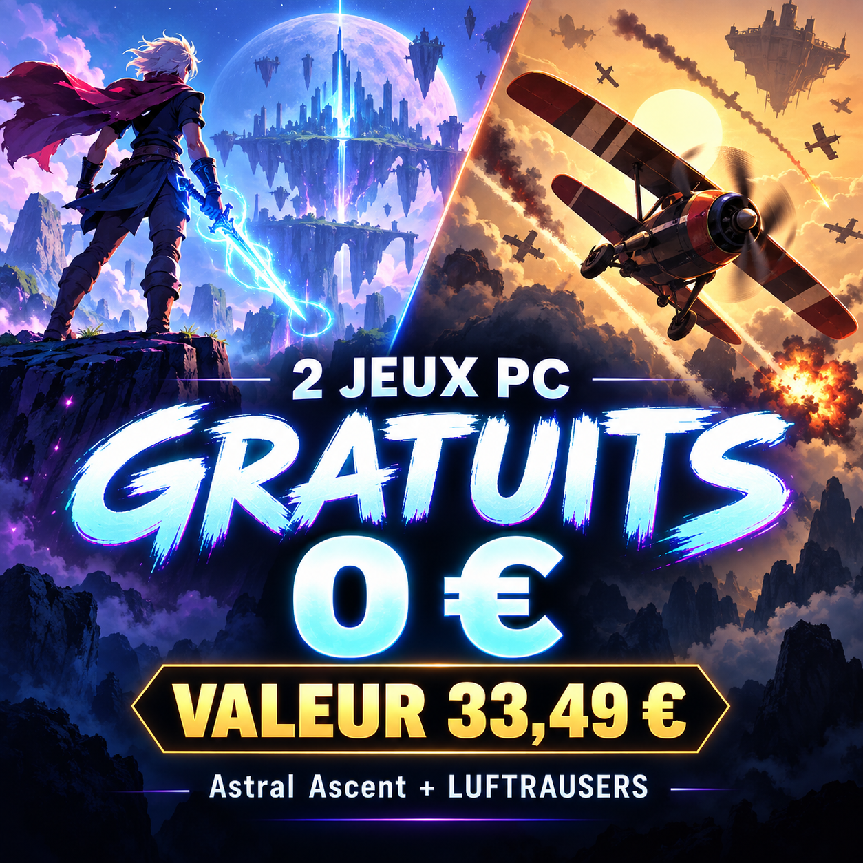 Astral Ascent et LUFTRAUSERS gratuits sur Epic Games au lieu de 33,49 euros