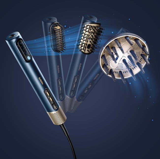  BaByliss Air Wand AS6553E multistyler 3-en-1 avec brosse volumisante, lisseur et diffuseur, offre Carrefour à 37,40€ au lieu de 129€, ionique anti-frizz, 2 vitesses 3 températures, cordon 2,5 m.