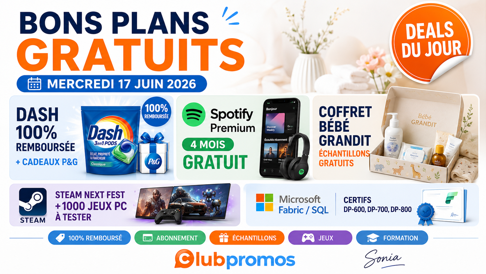 banniere-bons-plans-gratuits-mercredi-17-juin-2026-spotify-dash-bebe-clubpromos.png
