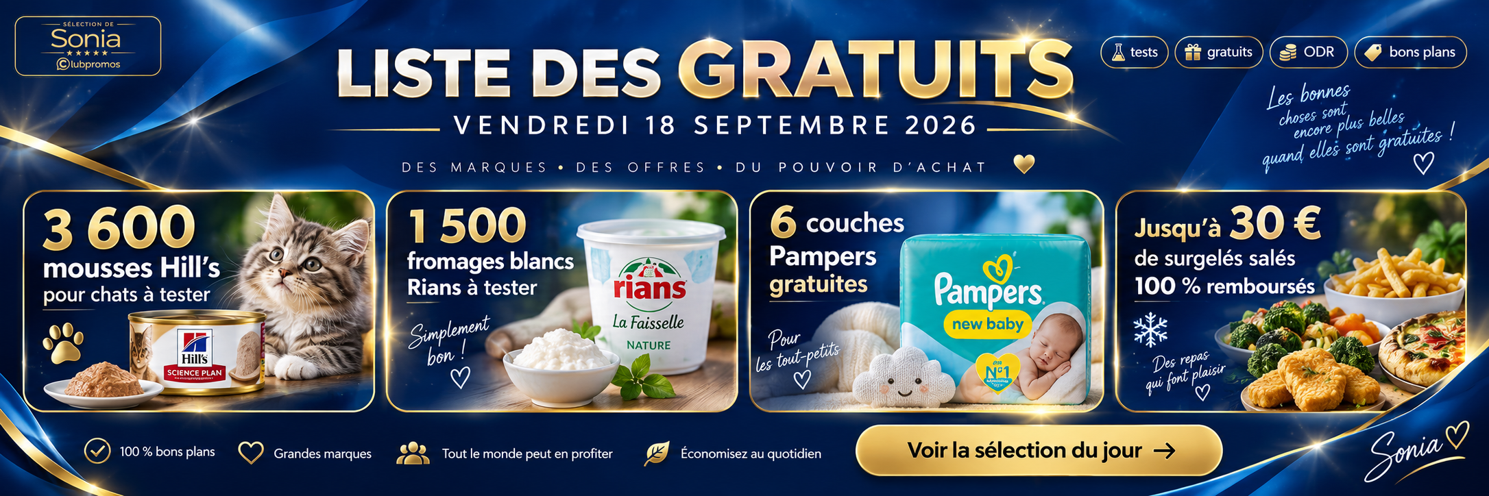 Découvrez les meilleurs bons plans du vendredi 18 septembre 2026 : petits prix, fortes réductions, offres Amazon et autres promotions sélectionnées par ClubPromos.