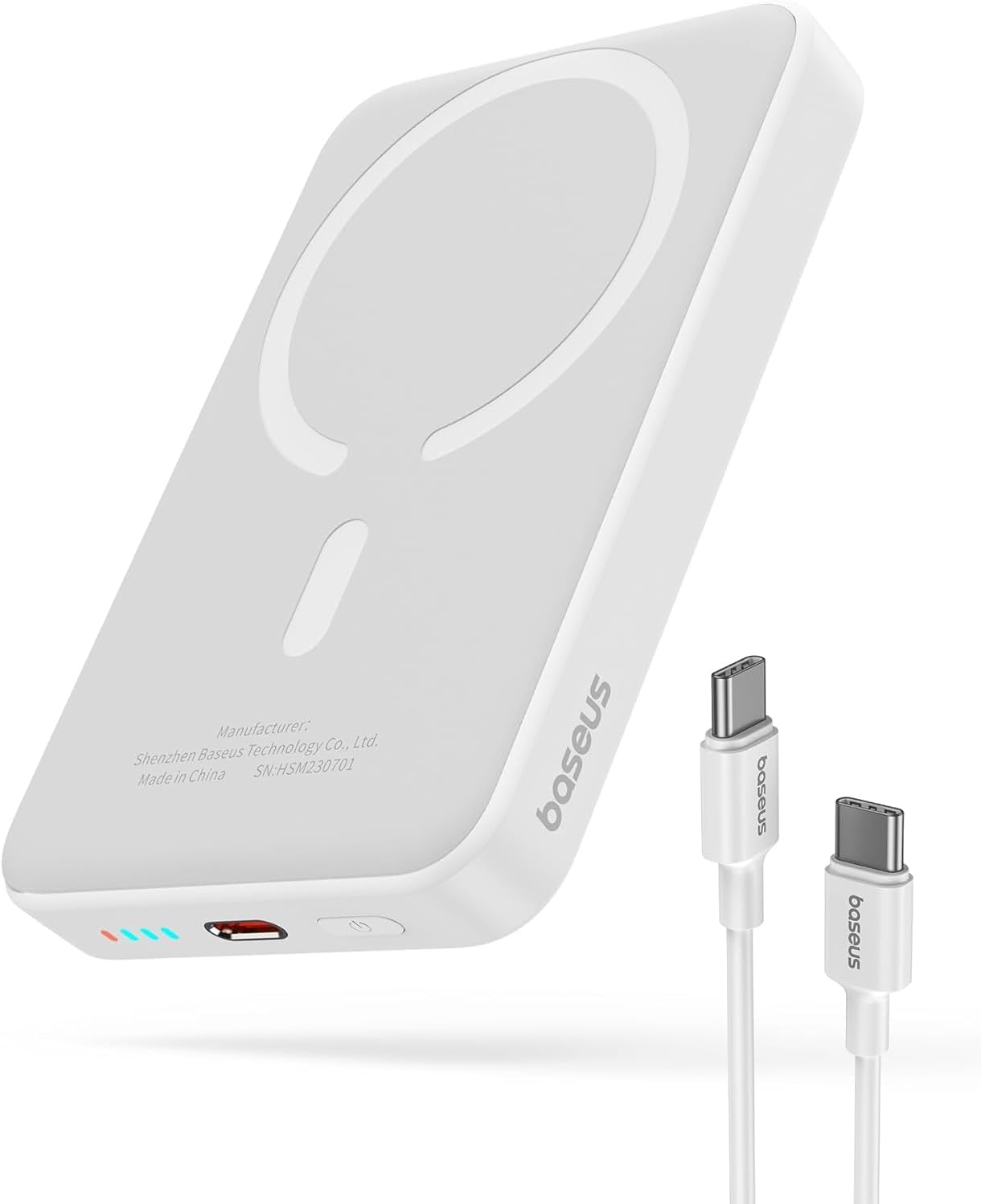 Baseus Batterie Externe Magnétique 10000mAh, Magsafe pour iPhone avec charge rapide PD 20W.