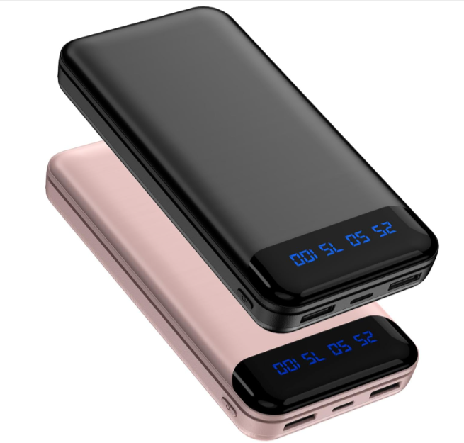  : Lot de 2 batteries externes 16000mAh avec affichage LED et charge rapide 3A pour iPhone, tablettes, etc.