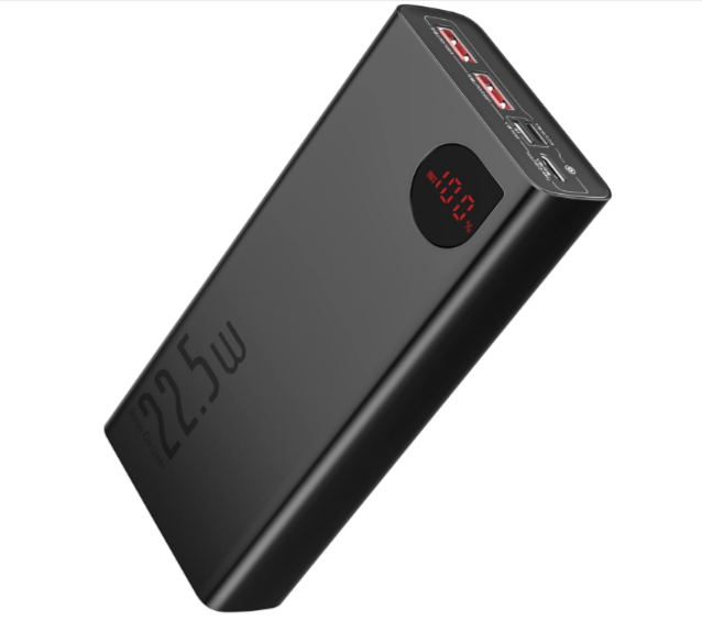 Batterie externe Baseus 20000mAh - Charge rapide 22,5W, USB-C et 3 ports USB, compacte et puissant