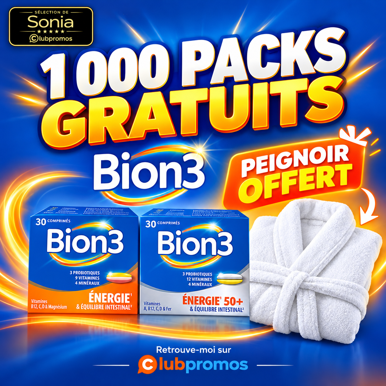 1 000 packs Bion3 gratuits avec peignoir offert