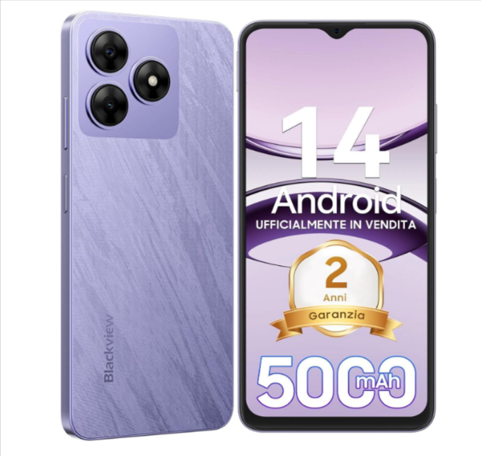  Smartphone Blackview WAVE 8 Android 14 64Go avec écran 6,56 pouces, 70,99€ Amazon