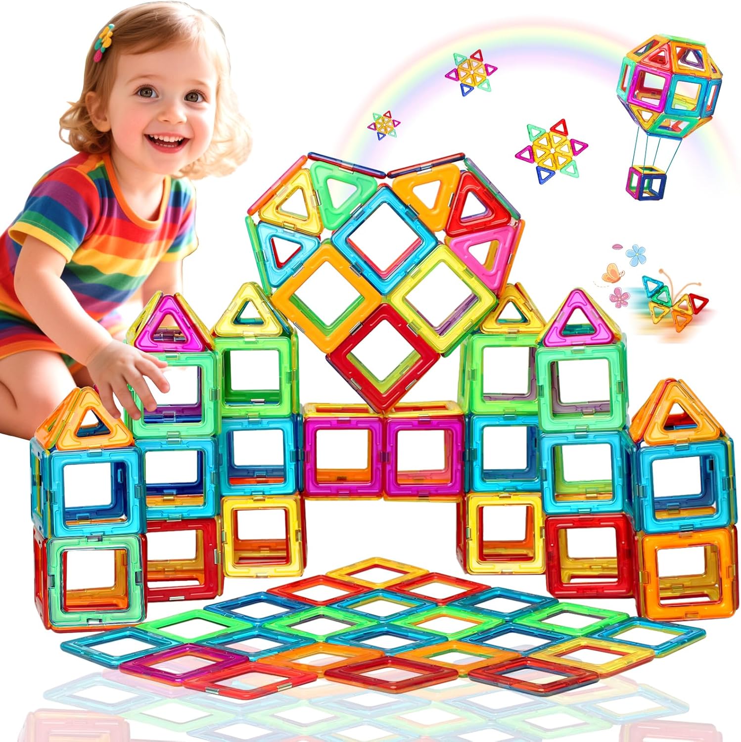  Bloc de construction magnétique 38 pièces enfant – formes géométriques éducatives 3D, jouet Montessori – promo Amazon