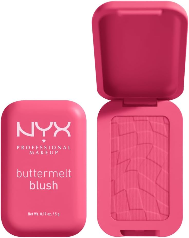 : Blush NYX Professional Makeup Buttermelt – Formule vegan enrichie en beurre de mangue, karité et amande – Longue tenue 12h – Fini naturel mat ou glowy – Texture crème qui fond sur la peau – disponible en plusieurs teintes sur Amazon