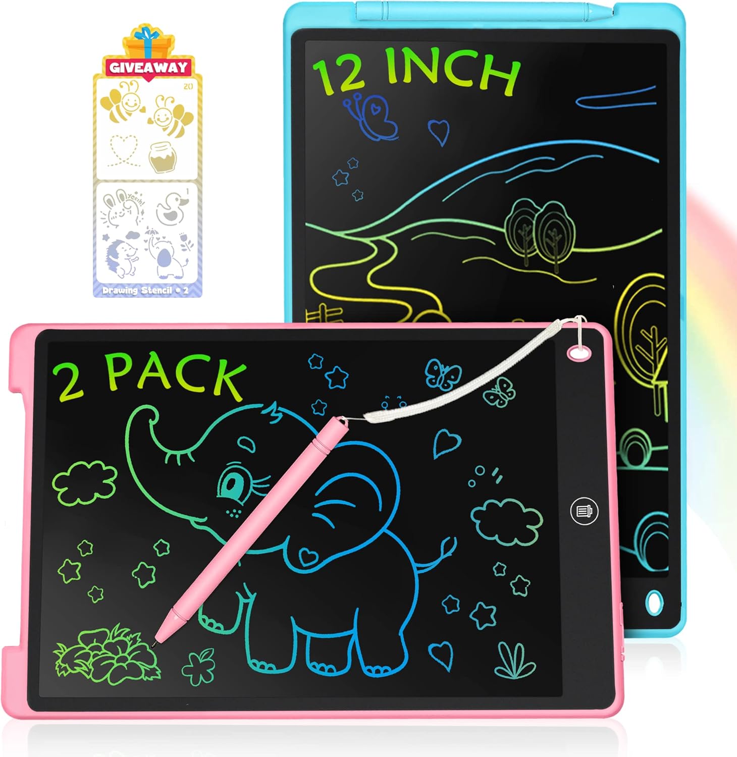 bon plan 2 Pièces Tablette d'écriture LCD Colorée 12 Pouces,Tablette Dessin Enfants,Planche à ...jpg