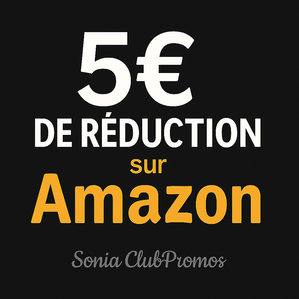  Offre Amazon – Bon plan 5€ de réduction immédiate dès 15€ d’achat sur produits éligibles vendus et expédiés par Amazon France. Promotion exclusive valable une seule fois, activable avant le 31 décembre 2025.