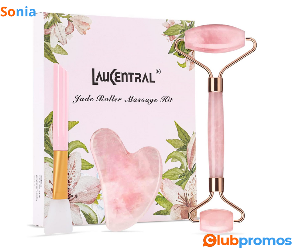 Bon plan amazon 【3 PCS】Kits de Massage Jade Roller et Gua Sha, Rouleau Facial anti-âge Naturel...png
