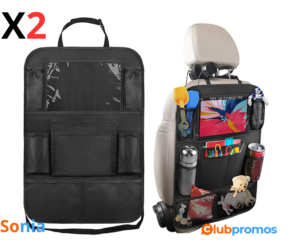 bon plan amazon 2 Pièces Organizer Voiture Enfant,Grand Organisateur De Voiture avec Poche Arr...png