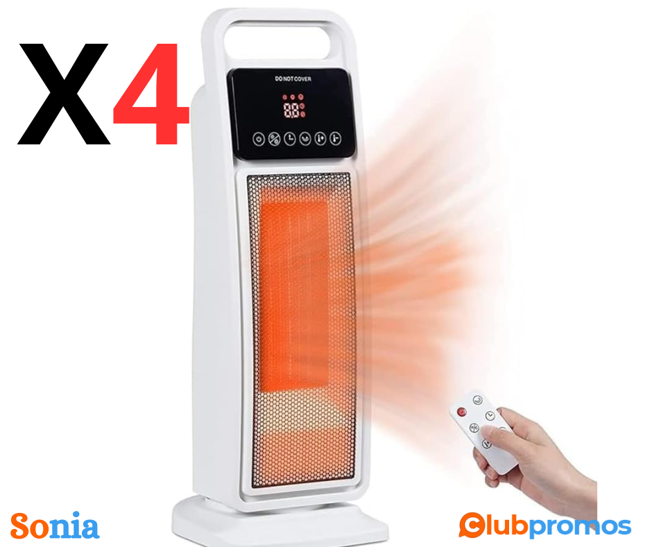 Bon plan Amazon [4 Stücke]Chauffage électrique 2000 W disponible immédiatement avec thermostat...png