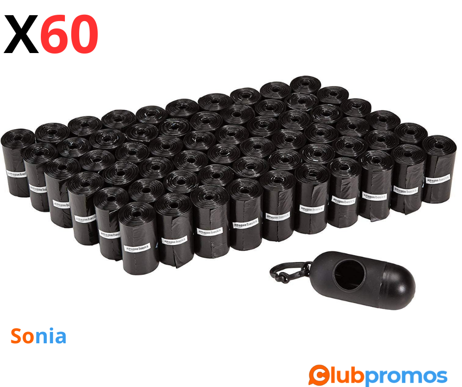 bon plan amazon Amazon Basics sacs à déjections canines avec distributeur et clip Sans parfum ...png