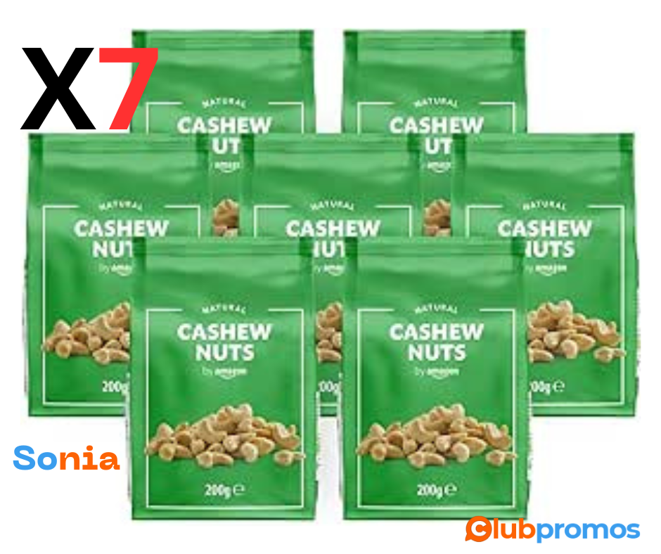 Bon plan amazon by Amazon Noix de Cajou non salées, 7 x 200g .png