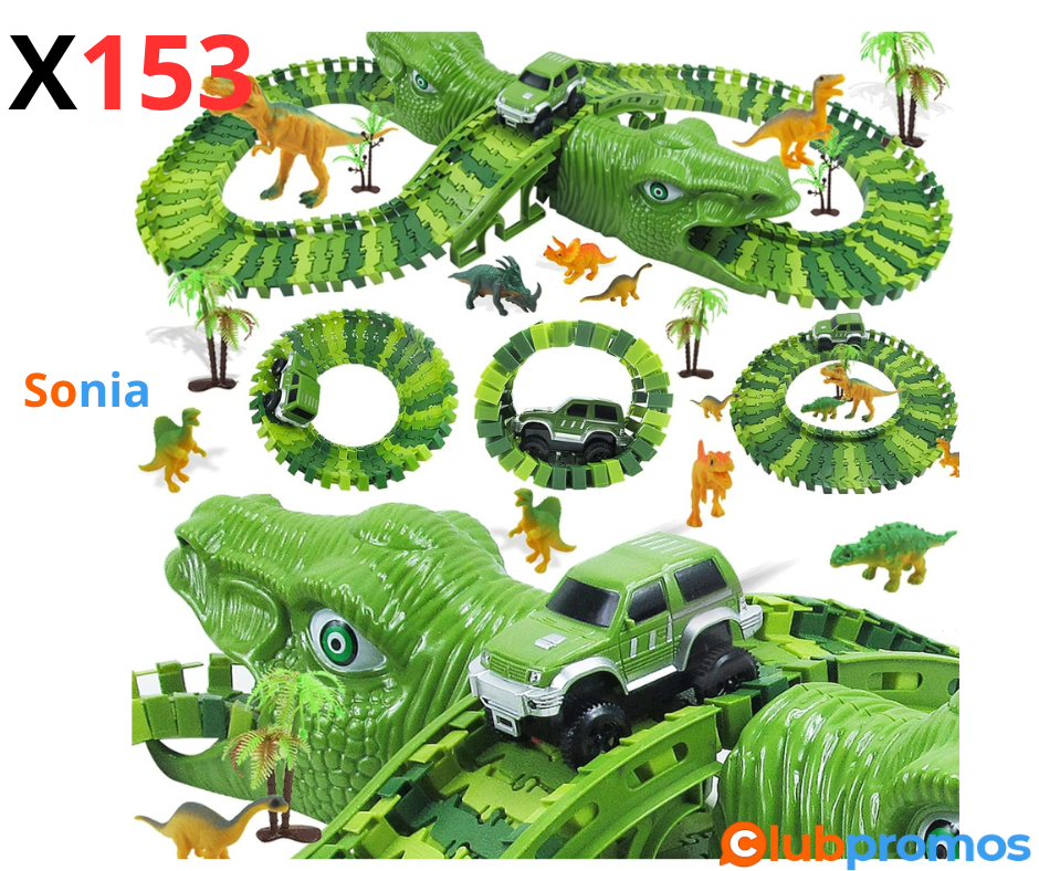 Bon Plan amazon Diealles Shine Circuit Voiture Dinosaure, 153 Pièces .png
