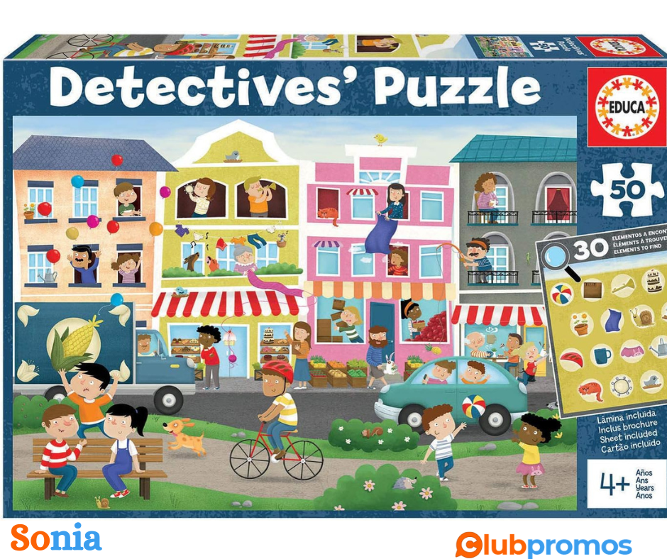 bon plan Amazon Educa - Detectives' Puzzles, en Ville, Puzzle Enfant 50 pièces, Assemblez Le P...png