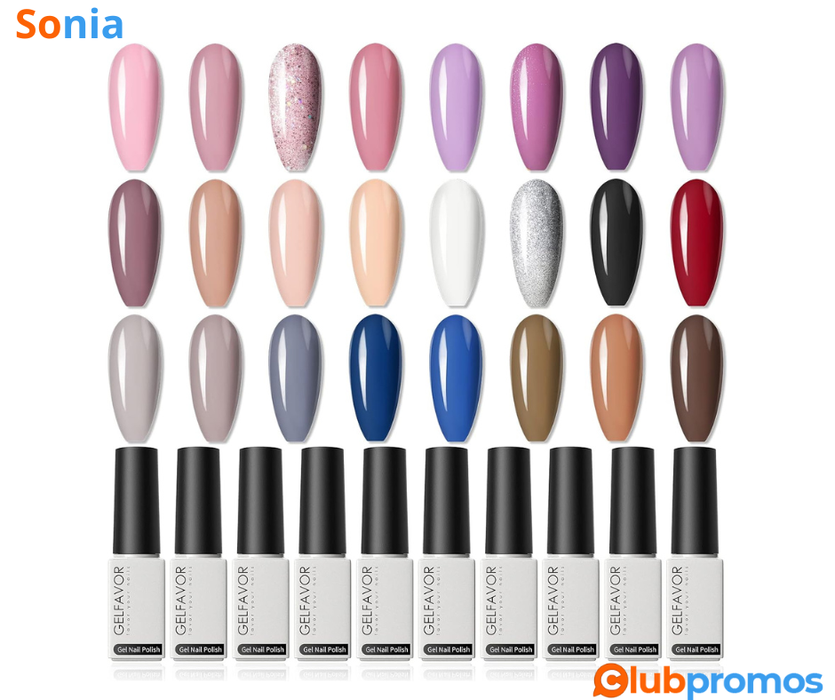 Bon plan Amazon GELFAVOR Vernis Semi Permanent 28 Pcs Blanc Rose Noir 24 Couleur Gel et 4PCS B...png