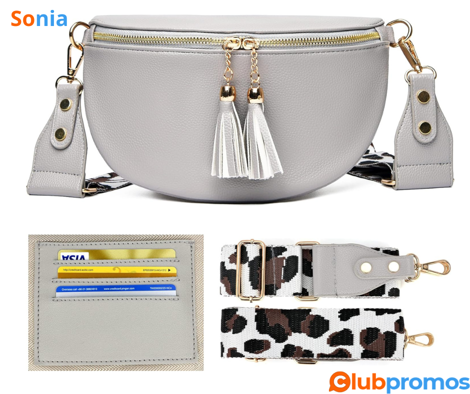 Bon Plan Amazon LANXINGLUO Sac Banane Femme Gris Sac bandoulière Femme Petit Sac a Main Femme ...png