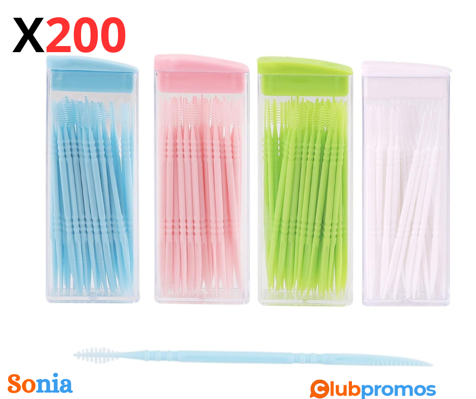 Bon plan amazon Lot de 200 cure-dents double face - Utilisation quotidienne - Brosses interden...png