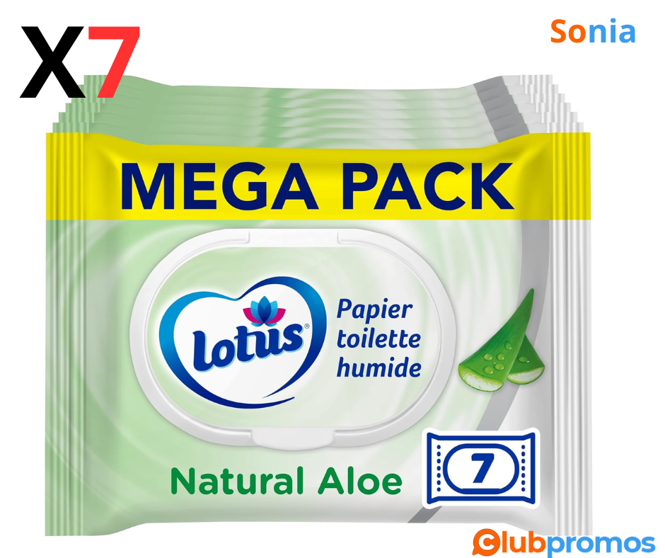 Bon Plan Amazon Lotus Papier Toilette Humide Natural Aloe - Sans colorant, ni parfum - Fibres ...png