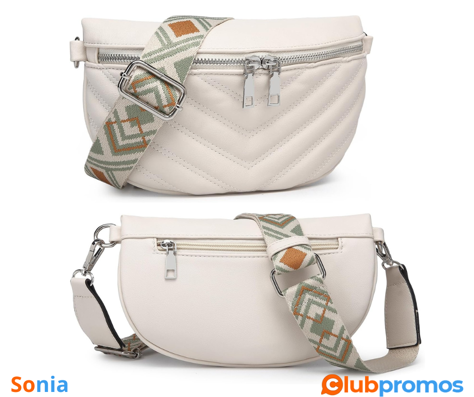 Bon Plan Amazon Miss Lulu Sac à bandoulière pour femme - Sac banane pour téléphone portable - ...png