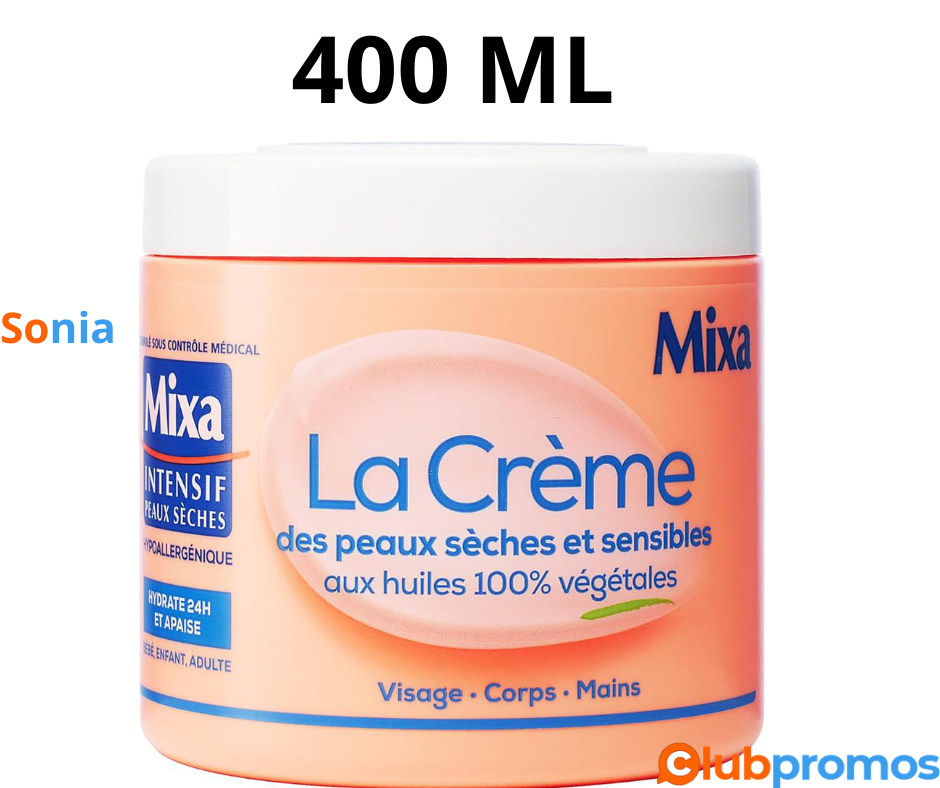 Bon Plan Amazon Mixa Intensif Peaux Sèches - La Crème des Peaux Sèches et Sensibles - Multi Us...png