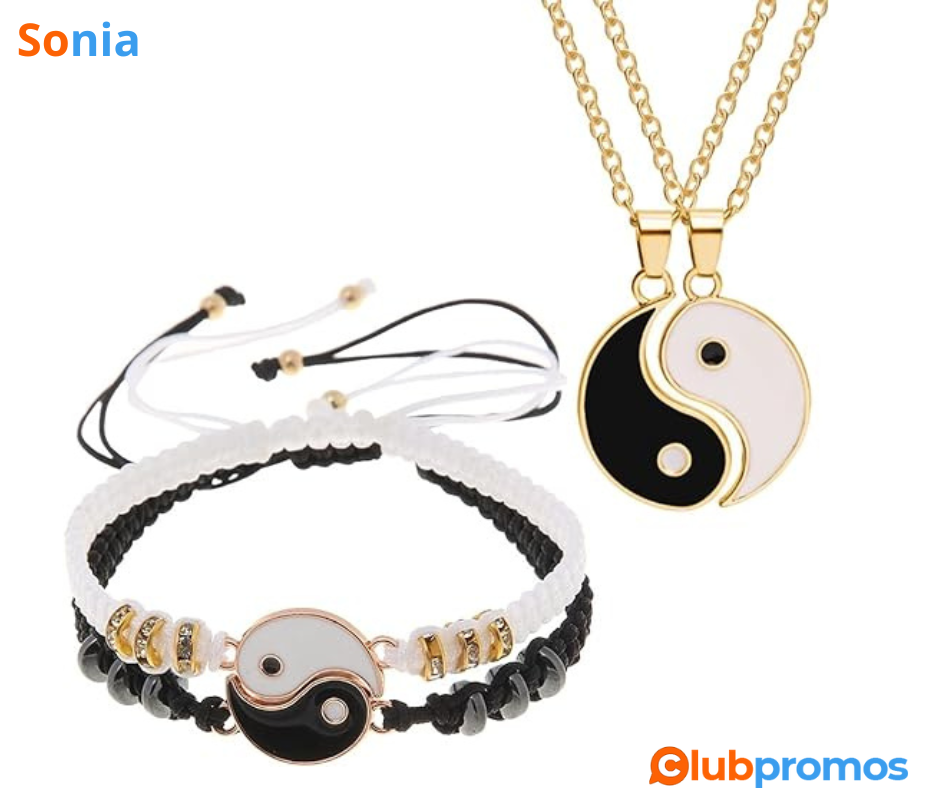 Bon plan Amazon NIANOPKM Bracelet Couple, Bracelet Cordon Réglable Yin Yang Bracelet Amitié Br...png