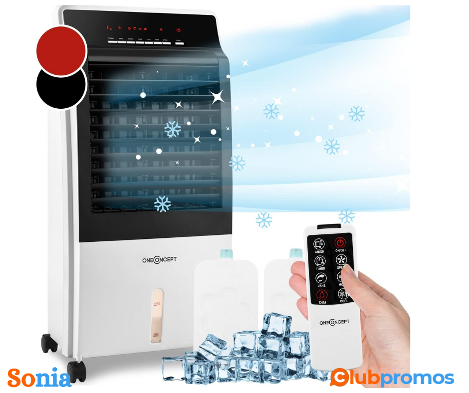 bon plan amazon oneConcept Climatiseur Mobile 4 en 1, Climatiseur Portable, Humidificateur, Ve...png