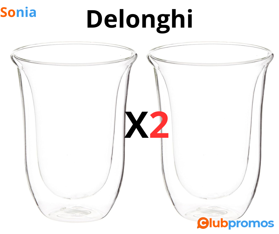 Bon plan Amazon pack 2 verre à café delonghi 5513214611 - 330ml.png