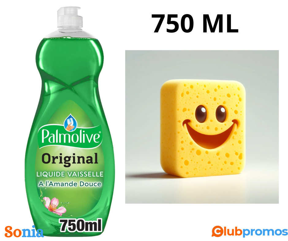 bon plan amazon PALMOLIVE - Liquide Vaisselle Palmolive Original à l'Amande Douce - Respectueu...png