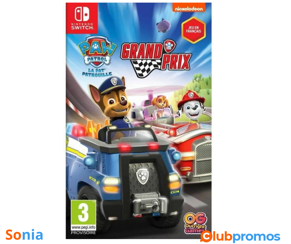 Bon Plan Amazon Paw Patrol, la Pat'Patrouille Grand Prix (SWITCH) 19,75€ sur Amazon. .png